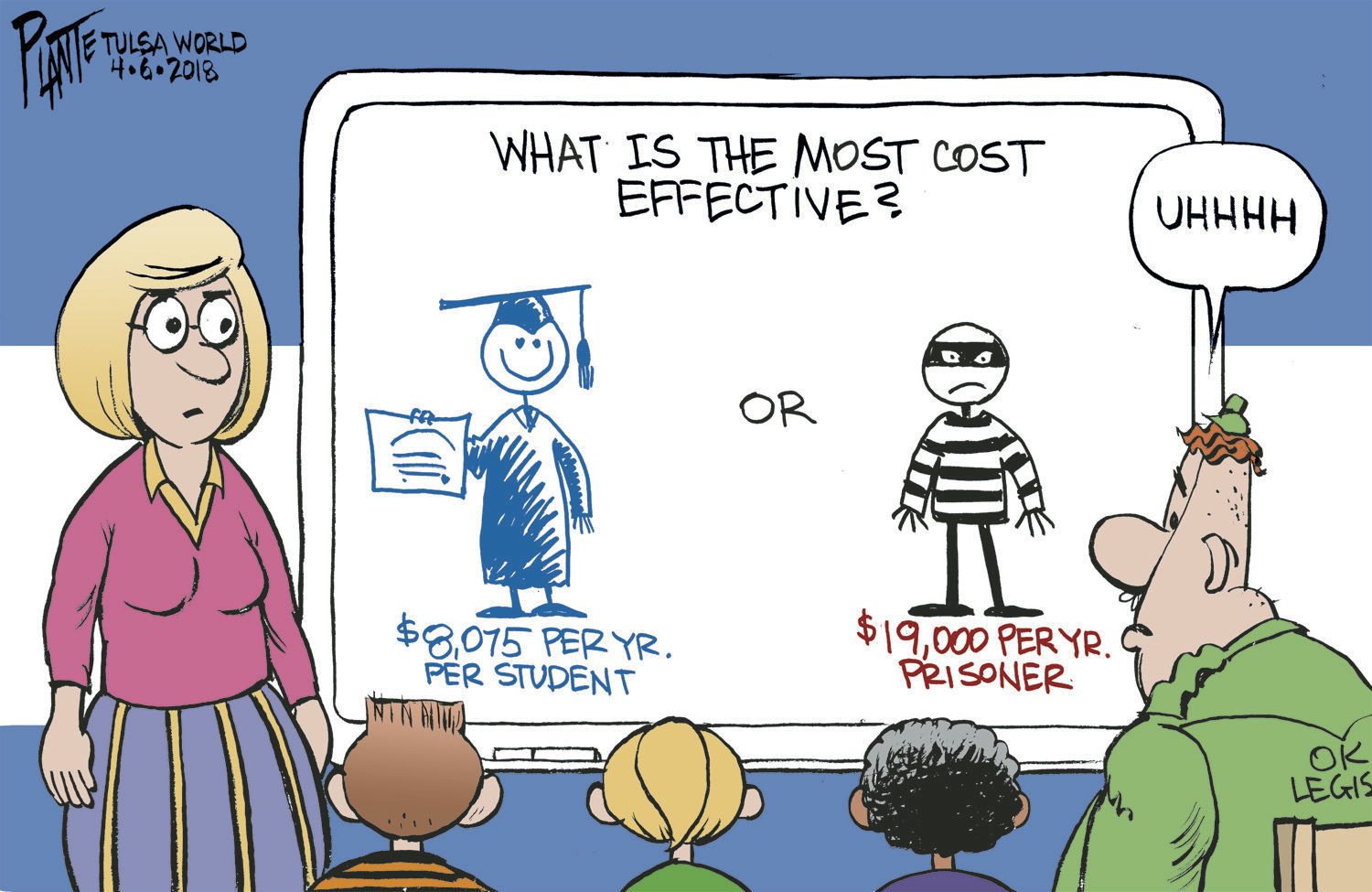 Bruce Plante Cartoon: Oklahoma math lesson